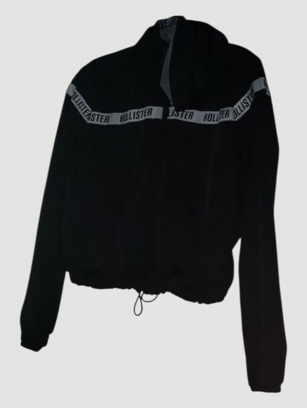 Hollister Windbreaker Jacket womens size xs x-small black lightweight